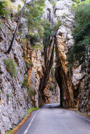 Road to Sa Calobra in Serra de Tramuntana - mountains on Mallorca, Spainの写真素材