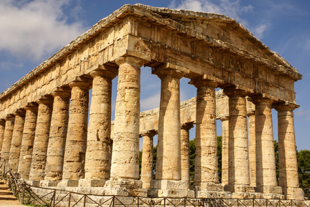 greek temple in the ancient city of Segesta, Sicilyの写真素材