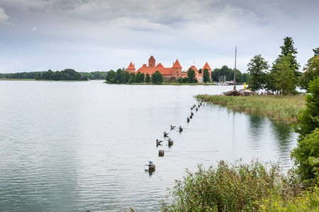 Beautiful Medieval Trakai Castle in an Island in the Lakeのeditorial素材