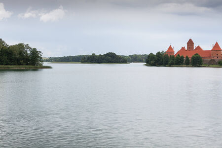 Beautiful Medieval Trakai Castle in an Island in the Lakeのeditorial素材