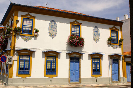 Aveiro, Portugal. Typical building view.のeditorial素材