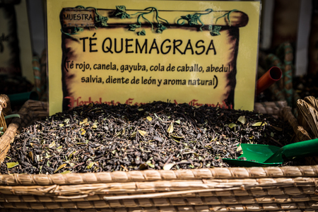 Spices Store at the Oriental Market in Granada, Spainの写真素材