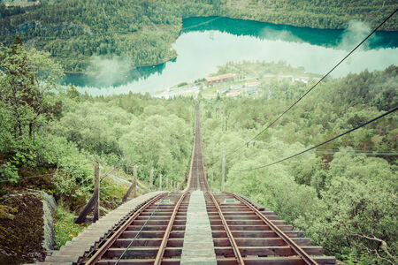 Old abandoned train on the way to Trolltunga, Norwayの写真素材