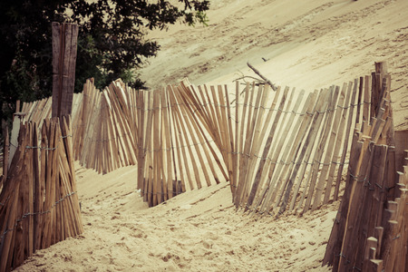 The Famous dune of Pyla fences, the highest sand dune in Europeの写真素材