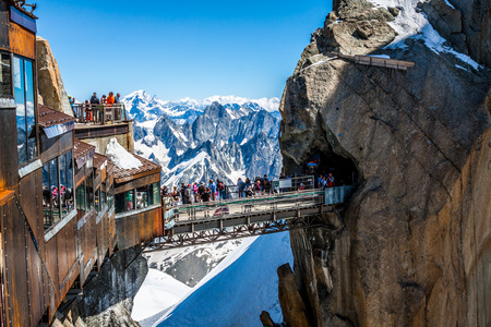 Aiguille du Midi Platform,2-AUGUST 2013 France, Europeのeditorial素材