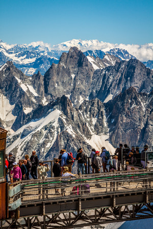 Aiguille du Midi Platform,2-AUGUST 2013 France, Europeのeditorial素材