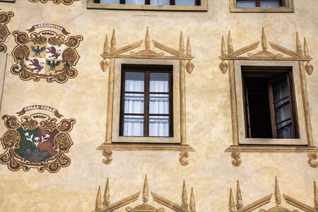 Traditional window of typical old Venice buildingの写真素材