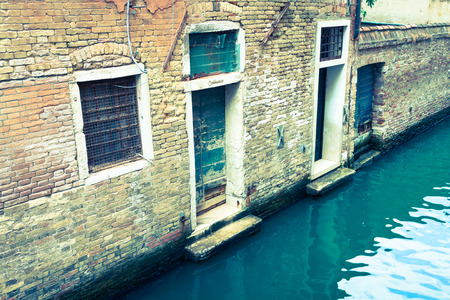 Canal view on the Venice city in Italyの写真素材