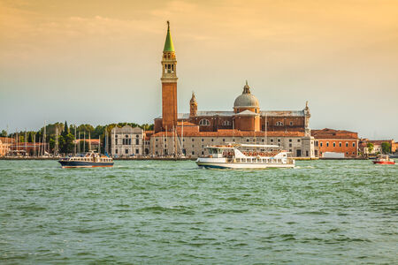 The church and monastery at San Giorgio Maggiore in the lagoon of Veniceの写真素材