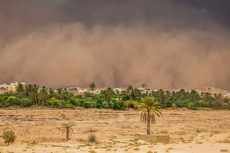 Sandstorm in Gafsa,Tunisiaの写真素材