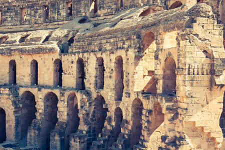 Amphitheater in El Jem, Tunisiaの写真素材