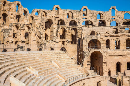 Amphitheater in El Jem, Tunisiaの写真素材