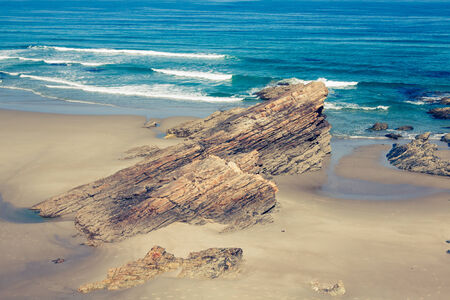 Playa de las Catedrales - Beautiful beach in the north of Spain.の写真素材