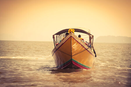 Traditional Thai boat, Thailand, Phuketの写真素材