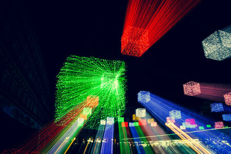 Colorful bokeh of christmas lights
