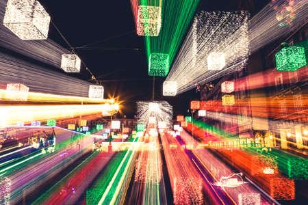 Colorful bokeh of christmas lights