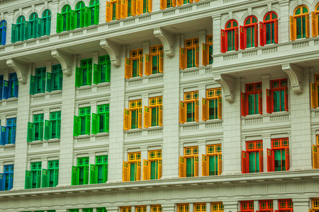Heritage colourful Windows in Singaporeのeditorial素材