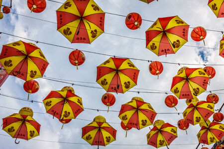 Kuala Lumpur,Malaysia,December 18,2013:Chinese New Year decorations in Chinatown,Kuala Lumpurのeditorial素材