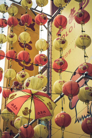 Kuala Lumpur,Malaysia,December 18,2013:Chinese New Year decorations in Chinatown,Kuala Lumpurのeditorial素材