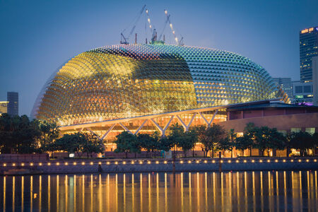 Singapore,December 20,2013:Singapore city at nightのeditorial素材