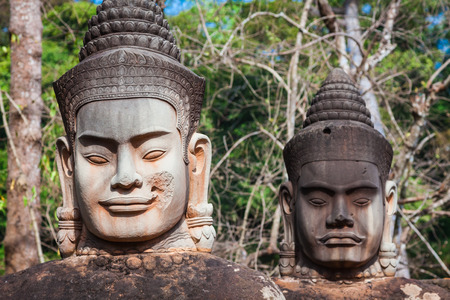 Face. Angkor Wat/ Angkor Thom. Cambodiaの写真素材