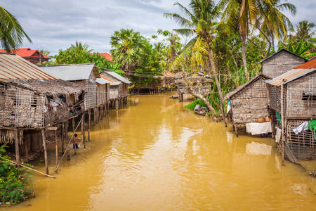 Typical House on the Tonle sap lake,Cambodia.の写真素材