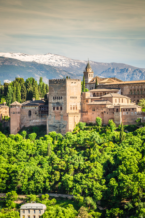 ancient arabic fortress of Alhambra, Granada, Spainのeditorial素材