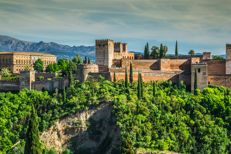 ancient arabic fortress of Alhambra, Granada, Spainのeditorial素材