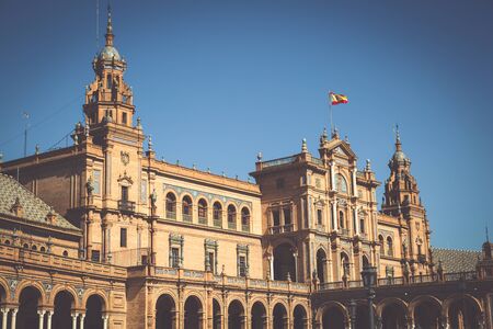 Beautiful Plaza de Espana, Sevilla, Spainの写真素材