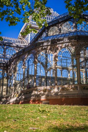 Crystal Palace (Palacio de cristal) in Retiro Park,Madrid, Spain.のeditorial素材