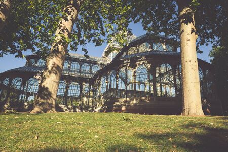 Crystal Palace (Palacio de cristal) in Retiro Park,Madrid, Spain.のeditorial素材