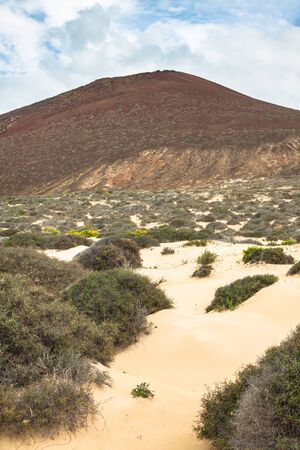 Volcano at La Graciosa, Canary Islands, Spain.の写真素材