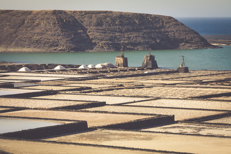 Salt works of Janubio, Lanzarote, Canary Islandsの写真素材