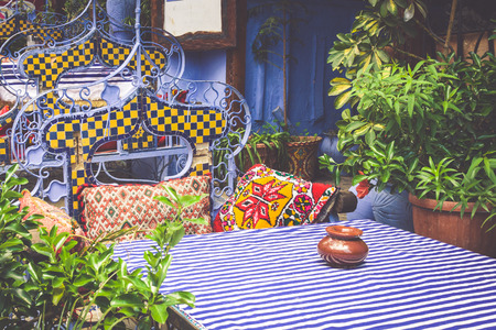 Architectural detail in Chefchaouen, Morocco, Africa