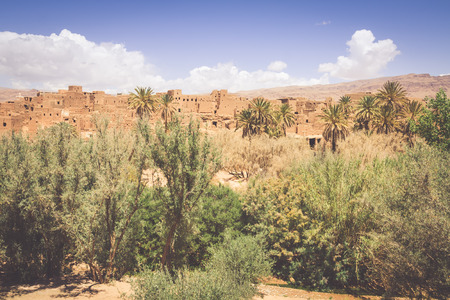 Tinerhir village near Georges Todra at Moroccoの写真素材