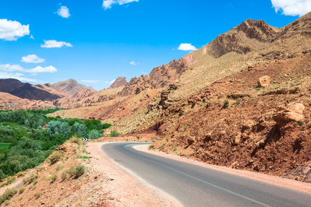 Red rock limestone fingers in Dades Gorgem Morocco, Africaの写真素材