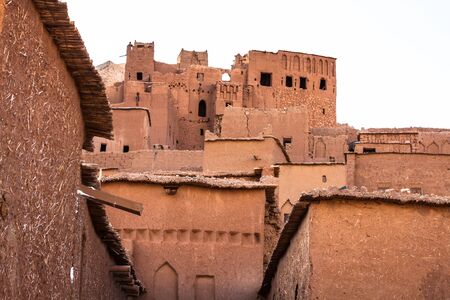 Ait Benhaddou is a fortified city, or ksar, along the former caravan route between the Sahara and Marrakech in Morocco.の写真素材