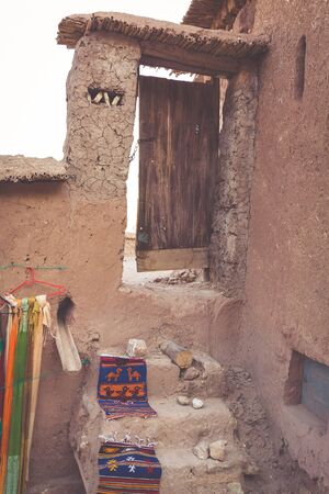 Part of the Castle of Ait Benhaddou, a fortified city, the former caravan way from Sahara to Marrakech.のeditorial素材