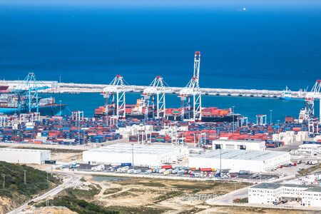 TANGIER, MOROCCO-MAY 5,2013: New passenger terminals in Port of Tangier, Africaのeditorial素材