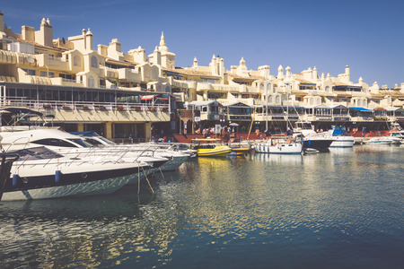 BENALMADENA, SPAIN - MAY 5,2013: view of Puerto Marina in Benalmadena,Costa del Sol Malaga, Spain. This marina has berths for 1100 boats. It was opened on 1987.のeditorial素材