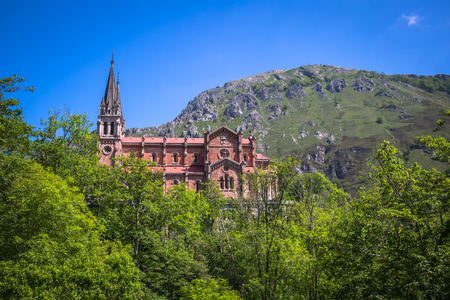 Basilica of Santa Maria, Covadonga, Asturias, Spainの写真素材