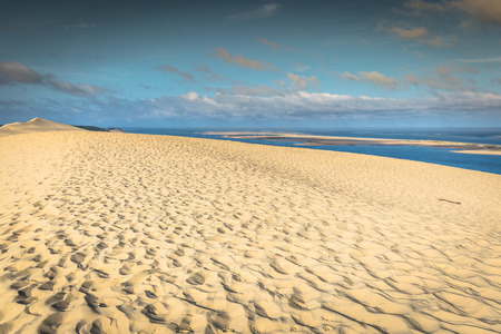 View from the highest dune in Europe - Dune of Pyla (Pilat), Arcachon Bay, Aquitaine, Franceの写真素材