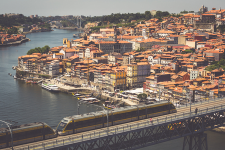 Porto, Portugal -21 May 2015:View of Porto Ribeira and Douro river in Porto, Portugalのeditorial素材