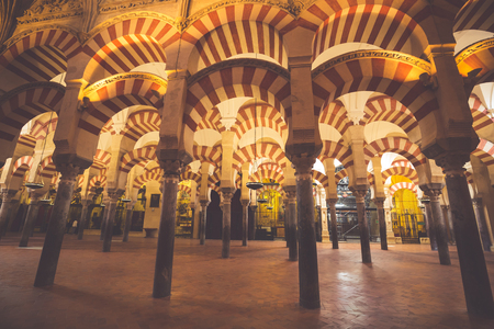 La Mezquita Cathedral in Cordoba, Spain. The cathedral was built inside of the former Great Mosque.のeditorial素材