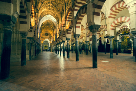 La Mezquita Cathedral in Cordoba, Spain. The cathedral was built inside of the former Great Mosque.のeditorial素材