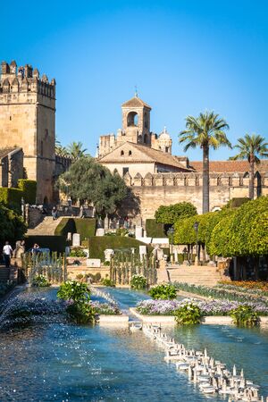 Cordoba,Spain-March 11,2015:The famous Alcazar with beautiful garden in Cordoba, Spainのeditorial素材