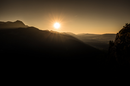 Sunset over Tatra Mountains,Zakopane,Polandの写真素材