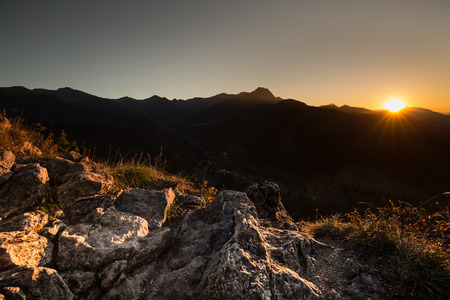 Sunset over Tatra Mountains,Zakopane,Polandの写真素材