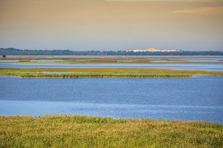 Lebsko Lake at Slowinski National Park. Poland.の写真素材