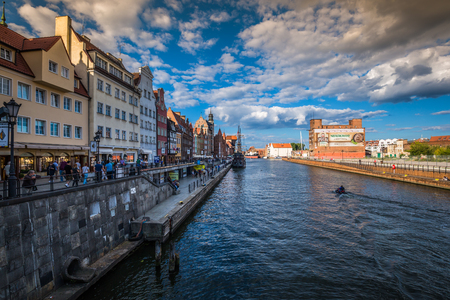 Gdansk,Poland-September 19,2015:The old town in Gdansk at dusk